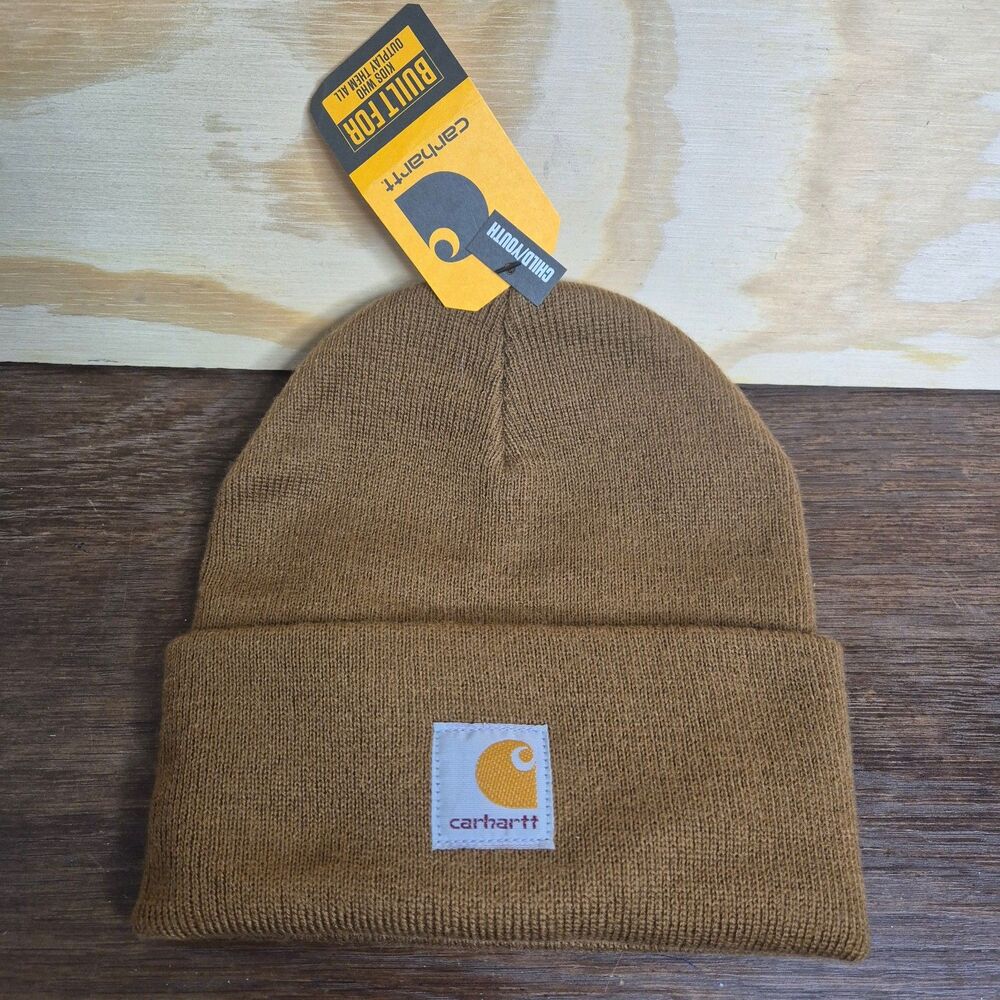 Carhartt Kids Watch Hat Beanie Brown Youth One Size NWT AH8905 Acrylic